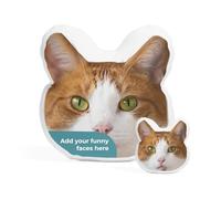 Cimpress Personalised Face Pillow, Custom Cushion with Favourite Cat Face Photo or Funny Moment, 38 × 40 cm, Personalised Gift for Birthdays and Anniversaries for Friends and Family