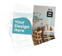 Cimpress Personalised Flyers A4 Horizontal Printing, Custom Business Flyers and Leaflets, Single Sided Print on 250gsm Matte Paper, Pack of 100, for Marketing and Promotions