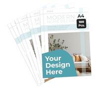 Cimpress Personalised Flyers A4 Vertical Printing, Custom Business Flyers and Leaflets, Single Sided Print on 250gsm Matte Paper, Pack of 100, for Marketing and Promotions