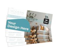 Cimpress Personalised Flyers DL Horizontal Printing, Custom Business Flyers and Leaflets, Single Sided Print on 250gsm Matte Paper, Pack of 50, for Marketing and Promotions