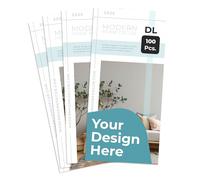 Cimpress Personalised Flyers DL Vertical Printing, Custom Business Flyers and Leaflets, Single Sided Print on 250gsm Matte Paper, Pack of 100, for Marketing and Promotions