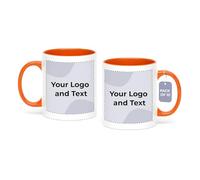 Cimpress Personalised Photo & Text Mug, 325 ml, Pack of 10, Orange