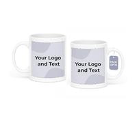 Cimpress Personalised Photo & Text Mug, 325 ml, Pack of 10, White