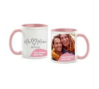 Cimpress Personalised Photo & Text Mug, 325 ml, Pack of 100, Pink