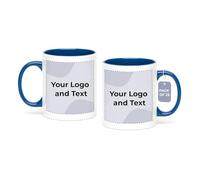 Cimpress Personalised Photo & Text Mug, 325 ml, Pack of 25, Blue