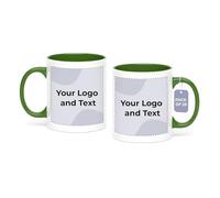 Cimpress Personalised Photo & Text Mug, 325 ml, Pack of 25, Green