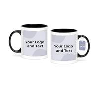Cimpress Personalised Photo & Text Mug, 325 ml, Pack of 50, Black