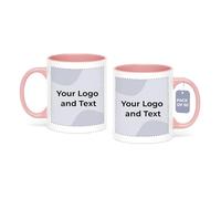 Cimpress Personalised Photo & Text Mug, 325 ml, Pack of 50, Pink