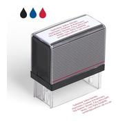 Cimpress Personalised Self-Inking Stamp with Custom Text, Use as Name, Company or Address Stamp, Ideal for Business, Home Office and Daily Use (Red Ink, Medium Format (5,7 x 2,1 cm))