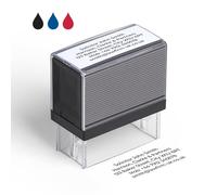 Cimpress Personalised Self-Inking Stamp with Custom Text, Use as Name, Company or Address Stamp, Ideal for Business, Home Office and Daily Use (Black Ink, Large Format (6,7 x 2,8 cm))