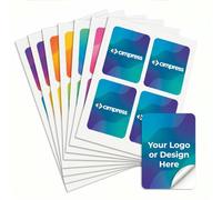 Cimpress Personalised Sticker Sheets, Pack of 60, Rounded Rectangle (4.9 x 8.7 cm) Matte White Labels, Add Logo and Design to Easy Peel Self Adhesive Packaging Seals for Business