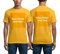 Cimpress Personalized Men’s T-Shirt, Custom Cotton Shirt with Photo, Text, or Logo Sizes S to 3XL, Ideal for Events, Teams, Business Gifts (UK, Alpha, L, Regular, Regular, Sunflower)