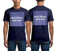 Cimpress Personalized Men’s T-Shirt, Custom Cotton Shirt with Photo, Text, or Logo Sizes S to 3XL, Ideal for Events, Teams, Business Gifts (UK, Alpha, 3XL, Regular, Regular, Navy Blue)