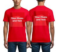 Cimpress Personalized Men’s T-Shirt, Custom Cotton Shirt with Photo, Text, or Logo Sizes S to 3XL, Ideal for Events, Teams, Business Gifts (UK, Alpha, L, Regular, Regular, Red)