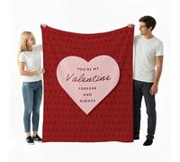 Cimpress Valentine's Day fleece blanket, 152x127 cm with ‘You Are My Valentine’ design, throws for sofas, for her him, for mum, love, birthday, anniversary