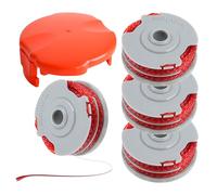 cimsfcor Strimmer Spool Line for Flymo, Double Autofeed Spool with FLY060 Spool Cover Compatible with Flymo Contour, Mini/Multi/Power Trim, Auto Mini, Speedi Grass Trimmer (Spool *4+caps*1)