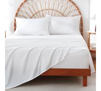 CIMVI King Size Sheet Set 4 Pieces Extra 15" Deep Pocket Fitted Sheets Soft Microfiber Breathable Sheet for King Bed White Bed Sheets for Adults Bedding with Pillowcases