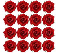 Cinaci 16 Pieces Flamenco Dancer Mexican Wine Red Rose Flower Alligator Hair Clips Barrettes Brooches Prom Party Wedding Bridal Hair Pins Accessories for Women Girls