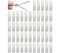 Cinaci 50 Pack Bulk 5cm / 2 Inches Rectangle Plain Silver Metal Hair Clips Barrettes Hairpins Thin Fine Bang Hair Holders DIY Craft Hair Accessories for Women Girls Teens Kids Baby Girls