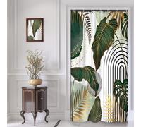 Cinbloo Green Boho 36Wx72H Shower Curtain Small Stall Mid Century Modern Abstract Tropical Gold Monstera Palm Leaf Plant Minimalist Neutral Bathroom Curtain Set Simple Bath Bathroom Accessories Decor