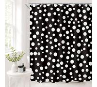 Cinbloo Polka Dot White and Black 60Wx72H Shower Curtain Geometric Circle Abstract Modern Aesthetic Simple Bathroom Curtain Set Cool Kids Funny Cute Grey Gray Bath Bathroom Accessories Decor