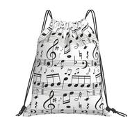 Cinch Sack Packdrawstring Backpack For Women Storage Travel 36X42Cm Versatile Durable Drawstring Bag Music Note Print