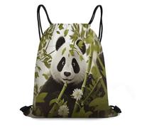 Cinch Sack Packsport Sack For Storage Party Men 36X42Cm Portable Versatile Gym Bag Panda & Bamboo