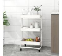 cincinnati abs plastic 3 tier kitchen trolley in white