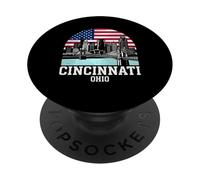 Cincinnati City Ohio American Flag PopSockets Adhesive PopGrip