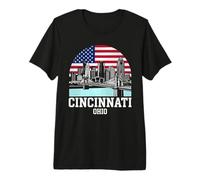 Cincinnati City Ohio American Flag Premium T-Shirt