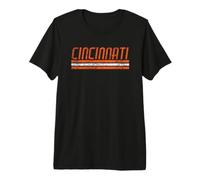 Cincinnati Ohio Retro Vintage Weathered Stripe Throwback Premium T-Shirt