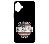 Cincinnati Ohio, Vintage American flag Case for iPhone 16 Plus