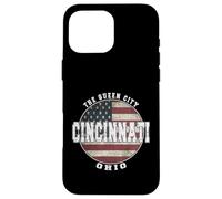 Cincinnati Ohio, Vintage American flag Case for iPhone 16 Pro Max