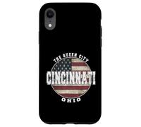 Cincinnati Ohio, Vintage American flag Case for iPhone XR