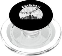 Cincinnati Skyline Baseball Vintage Cincinnati OH Baseball PopSockets PopGrip for MagSafe