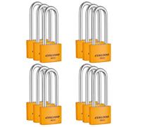 CINCINNO 12 Pack Covered Aluminum Padlock with Keys, Keyed Alike Padlocks with 1-9/16” (40mm) Wide Lock Body,Outdoor Padlock for Sheds, Storage Unit ，School Gym Locker, Toolbox