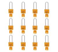 CINCINNO 12 Pack Covered Aluminum Padlocks Keyed Alike，Small Padlock with 1-1/4” (30mm) Wide Lock Body,Weatherproof Padlock for Sheds, Storage Unit ，School Gym Locker, Toolbox