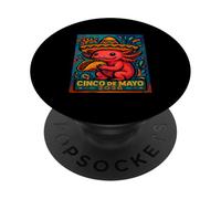 Cinco De Mayo 2026 Axolotl Taco Mexican Fiesta Art PopSockets Adhesive PopGrip