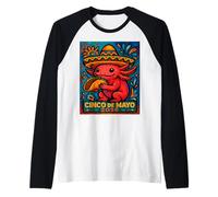 Cinco De Mayo 2026 Axolotl Taco Mexican Fiesta Art Raglan Baseball Tee