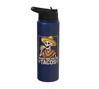 Cinco De Mayo Backprint Im Just Here for The Tacos Stainless Steel Insulated Water Bottle