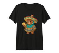 Cinco De Mayo Bear Eats Taco Funny Sombrero Mexican Premium T-Shirt