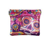 Cinco De Mayo Carnival Cartoon Of Dead Women's Leather Coin Purses Pouches Fancy Card Cases Money Organizers for Ladies, Cinco de Mayo Carnival Cartoon of Dead, One Size, Print Art