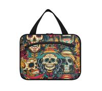 Cinco De Mayo Carnival of The Dead Hanging Travel Makeup Bag with Hook, Designer Accessories Makeup case for Accessories for Women Toilet bolso Viajero para Mujer L