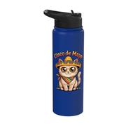 Cinco De Mayo Cat Sombrero Fiesta Cool Stainless Steel Insulated Water Bottle