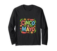 Cinco De Mayo Chili Pepper Floral Mexican Colorful Fiesta Long Sleeve T-Shirt