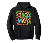 Cinco De Mayo Chili Pepper Floral Mexican Colorful Fiesta Pullover Hoodie