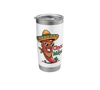 Cinco De Mayo Cool Chili Sombrero Party Vibes Stainless Steel Insulated Tumbler