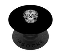 Cinco de mayo day of dead skull rose eyes PopSockets Adhesive PopGrip