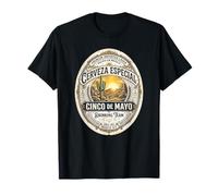 Cinco De Mayo Drinking Team Cerveza Beer Label T-Shirt