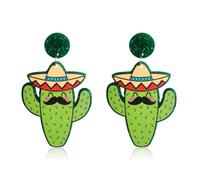 Cinco De Mayo Earrings for Women Fiesta Horse Hat Cactus Guitar Chili Acrylic Drop Dangle Earring for Mexican Festival Outfit, One Size, Alloy Steel, No Gemstone
